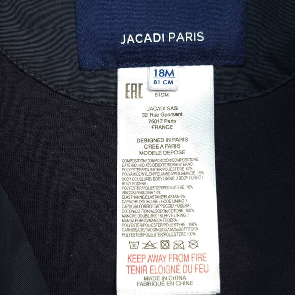 JACADI Paris Baby boy parka - jacadi navy 18 Month - Picture 2 of 6